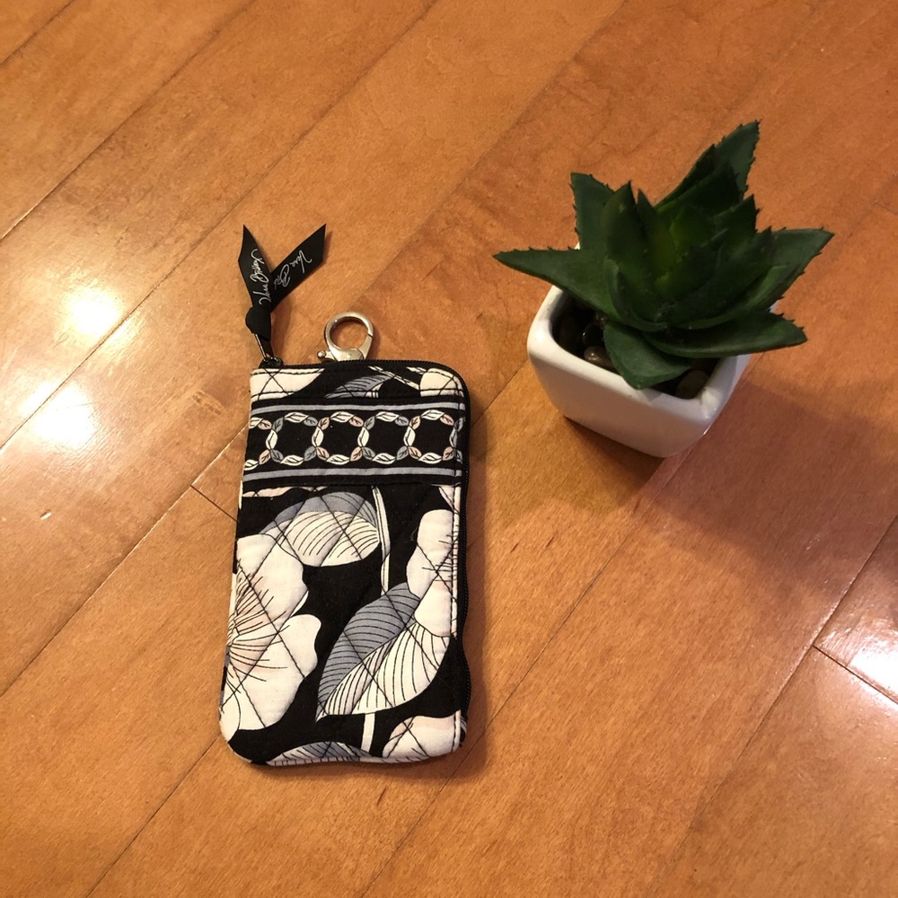 Vera Bradley Black & White Zip Keyring Pouch